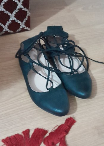 siyah Bağcıklı babet Kadın Ayakkabı - Görsel 2