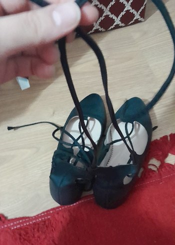 siyah Bağcıklı babet Kadın Ayakkabı - Görsel 4