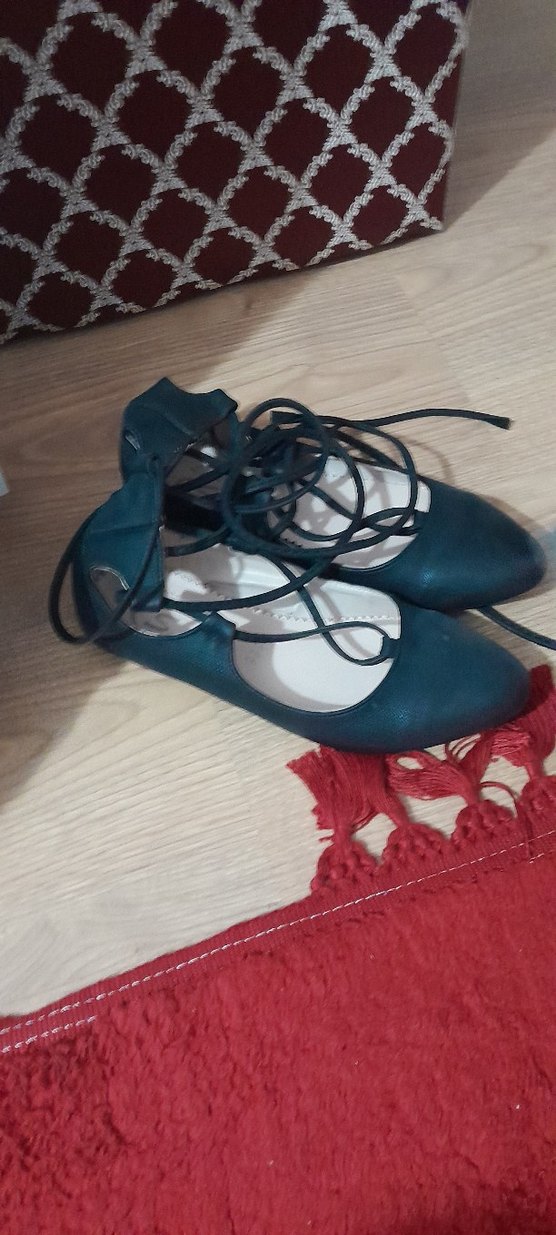 siyah Bağcıklı babet Kadın Ayakkabı - Görsel 3