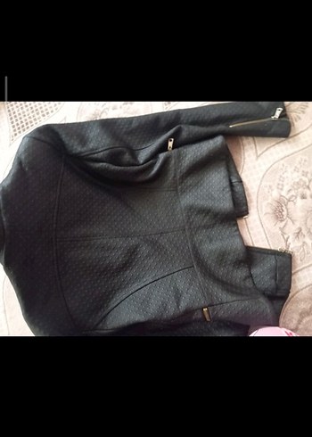 Kadın Siyah Deri Biker Ceket - Görsel 2