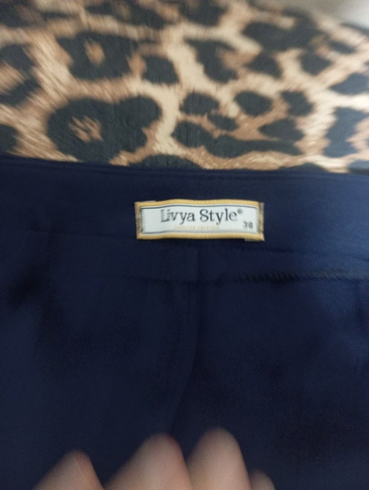 Düğmeli Mavi Uzun kadın bleazer Takım Elbise - Görsel 4