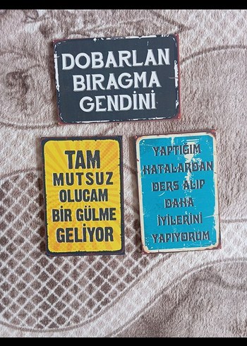 Retro Yazılı 5'li Metal Magnet Seti - Görsel 2