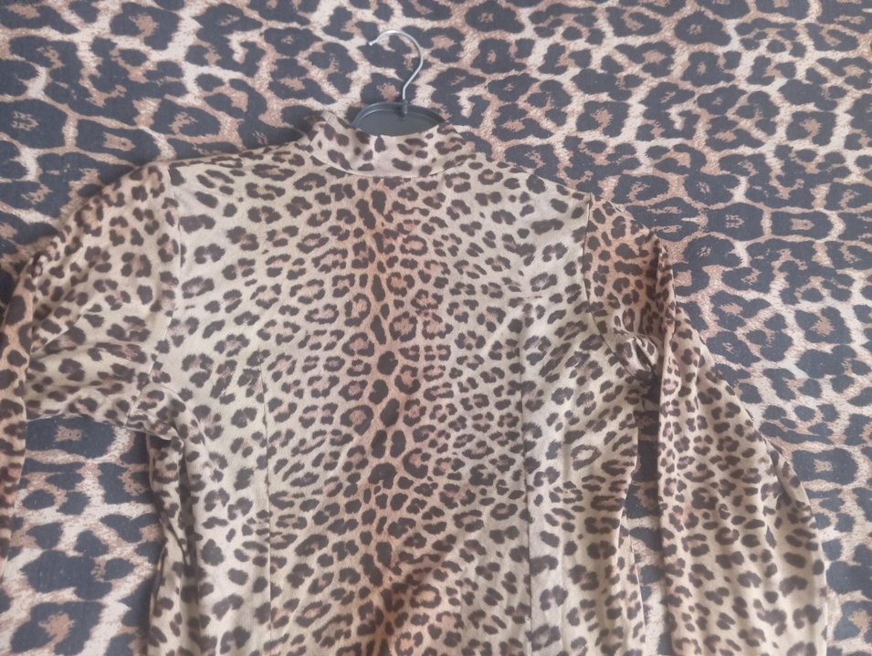 Kahverengi Leopar Desenli Sokak Tarzı Kedi Kıyafeti - Görsel 4