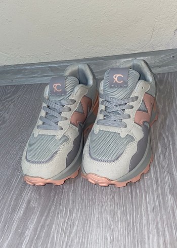 Gri Pembe Platform Spor Ayakkabı - Görsel 2