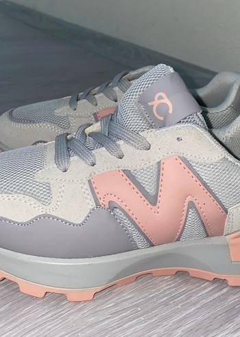 Gri Pembe Platform Spor Ayakkabı - Görsel 5