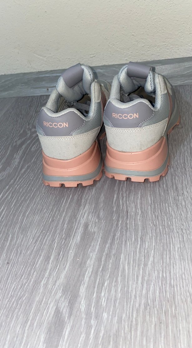 Gri Pembe Platform Spor Ayakkabı - Görsel 4