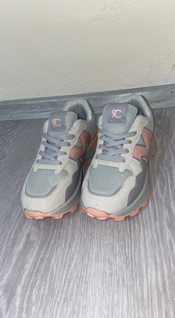 Gri Pembe Platform Spor Ayakkabı - Görsel 2