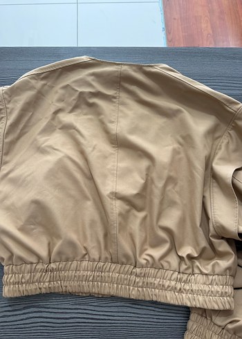 Kısa Bej Keten Kadın Ceket - Görsel 6