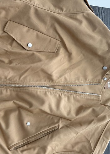 Kısa Bej Keten Kadın Ceket - Görsel 4