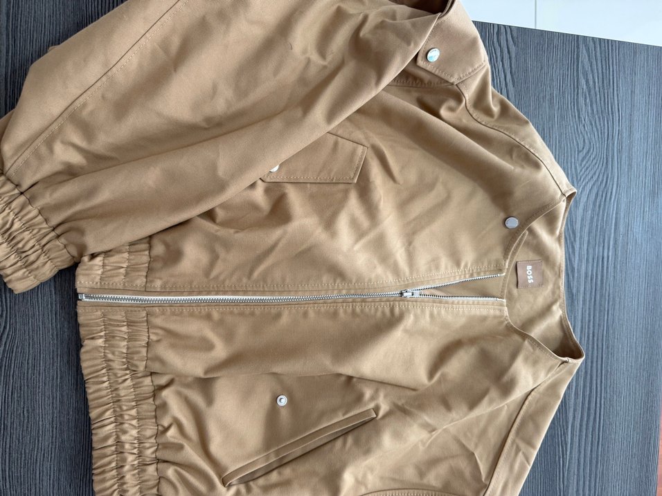 Kısa Bej Keten Kadın Ceket - Görsel 5