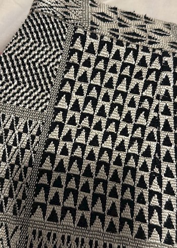 Desenli Bohem Gri Örgü Mini Etek - Görsel 3
