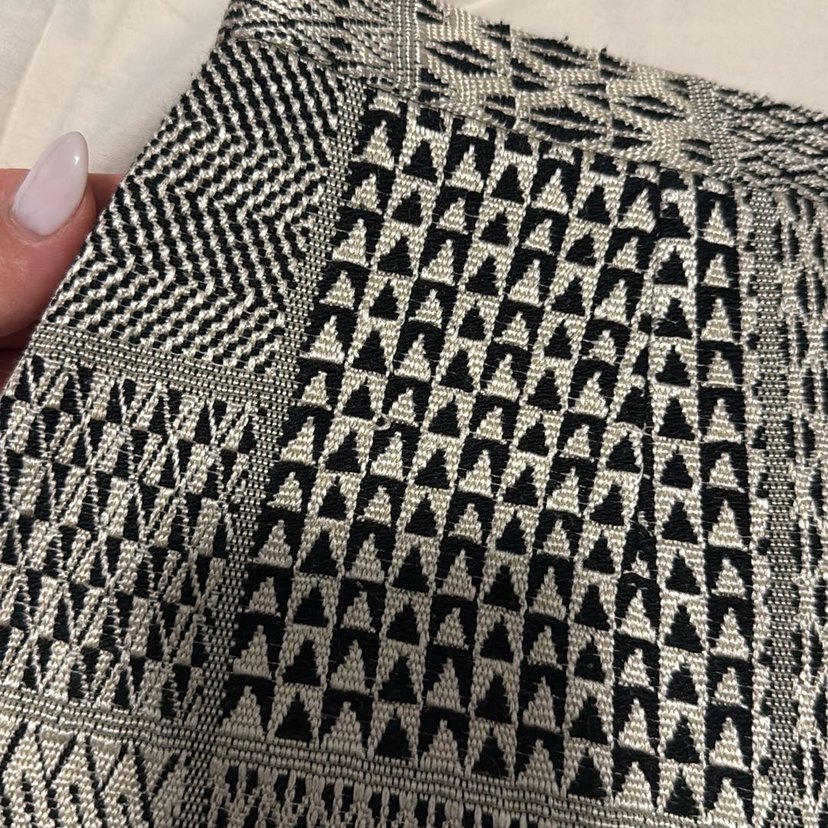 Desenli Bohem Gri Örgü Mini Etek - Görsel 3