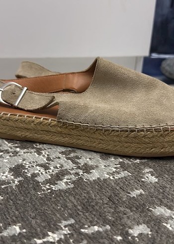 Bej Süet Dolgu Topuklu Bohem Sandalet - Görsel 4