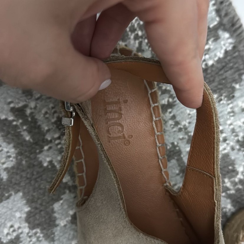 Bej Süet Dolgu Topuklu Bohem Sandalet - Görsel 3