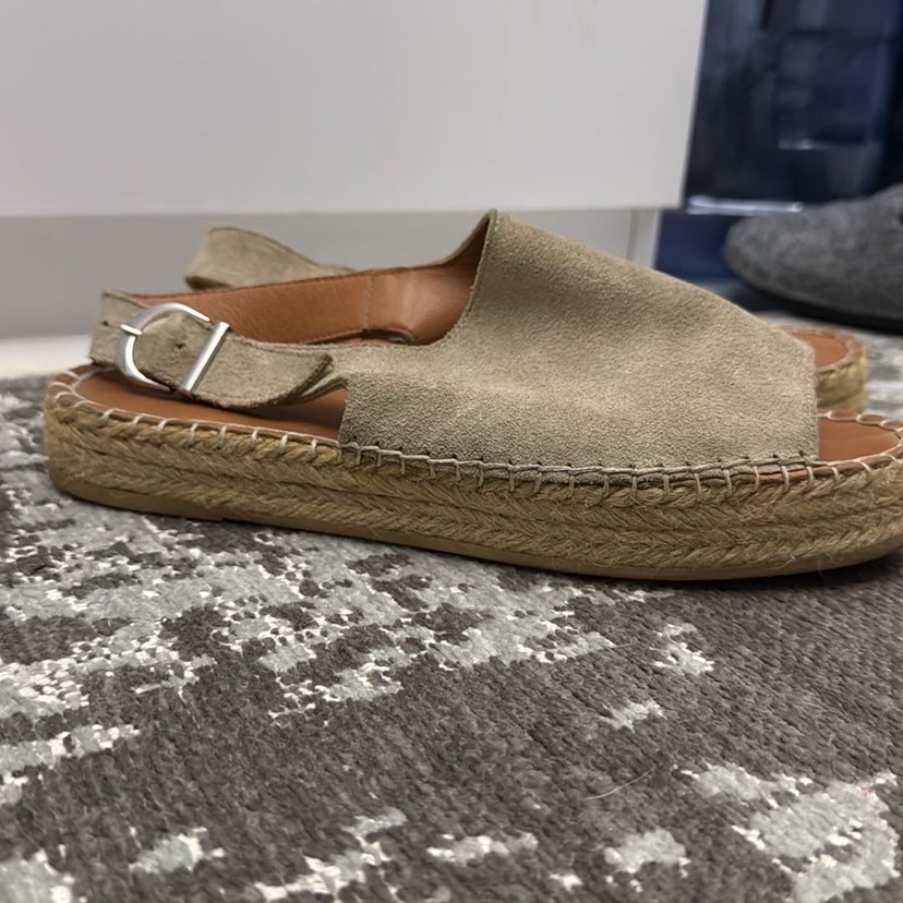 Bej Süet Dolgu Topuklu Bohem Sandalet - Görsel 4