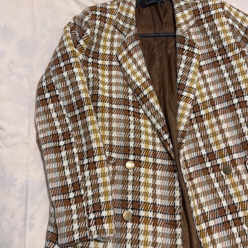 Düğmeli Kahverengi Midi Blazer - Görsel 2