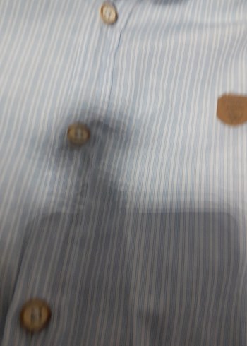 Mavi Düğmeli Uzun Kollu Erkek Gömlek - Görsel 4