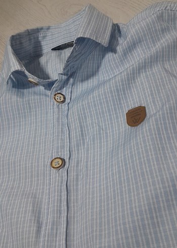 Mavi Düğmeli Uzun Kollu Erkek Gömlek - Görsel 2