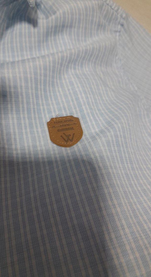 Mavi Düğmeli Uzun Kollu Erkek Gömlek - Görsel 3