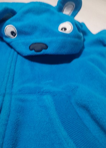 Mavi Kapüşonlu Fermuarlı Erkek Çocuk Sweatshirt - Görsel 3