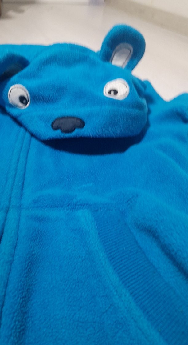 Mavi Kapüşonlu Fermuarlı Erkek Çocuk Sweatshirt - Görsel 3