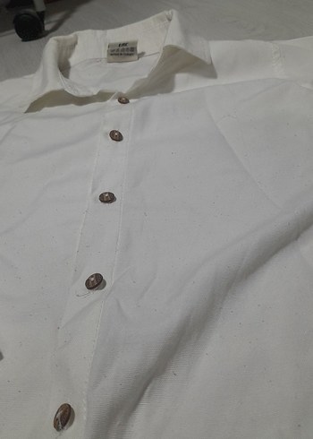 Erkek Çocuk Beyaz Keten Gömlek - Görsel 6