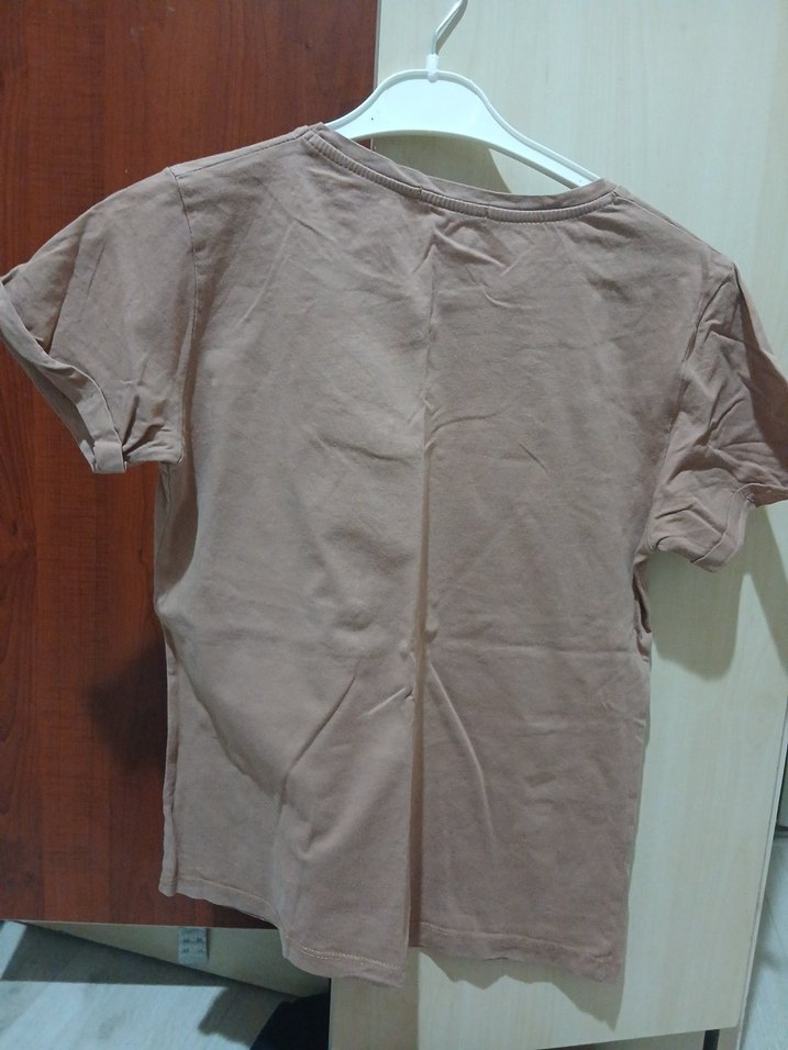 Kahverengi Kız Tişörtü, Kısa Kollu, Baskılı - Görsel 2