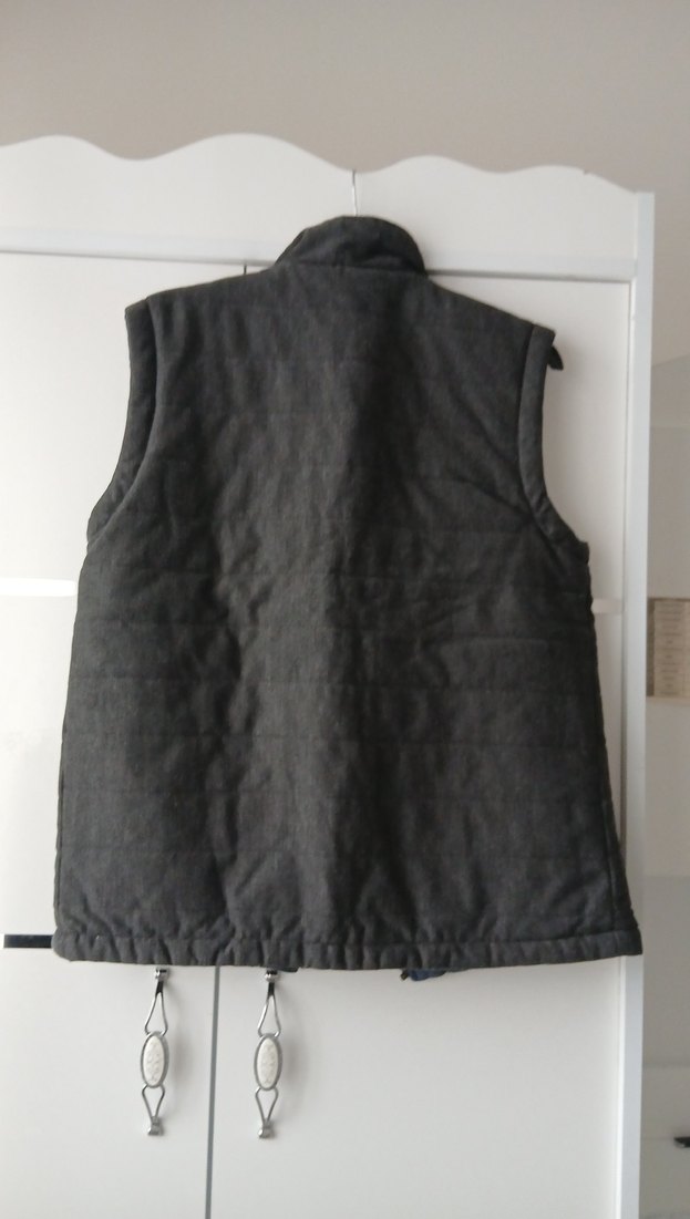 Gri Denim Fermuarlı Erkek Yelek - Görsel 2