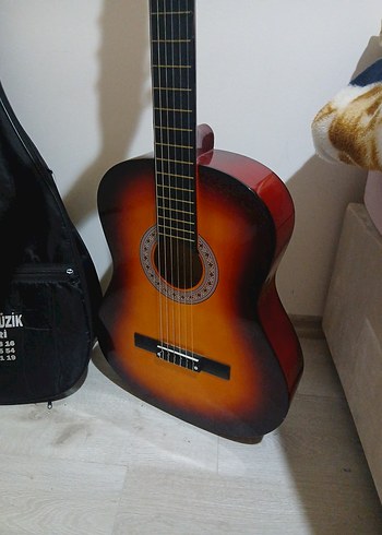 Klasik Kahverengi Gitar ve Kılıfı - Görsel 2