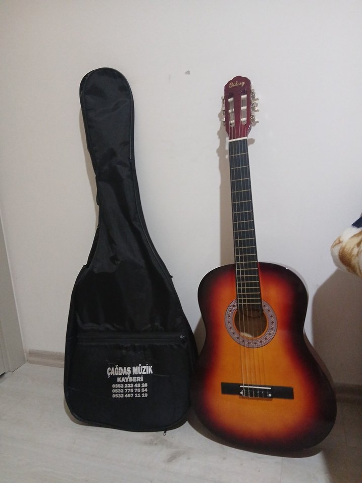 Klasik Kahverengi Gitar ve Kılıfı - Görsel 4