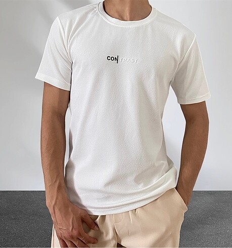 Erkek Beyaz kısa kol Tshirt