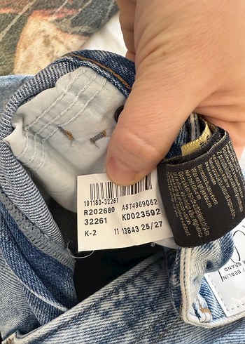 Mavi Düğmeli Loose Fit Kadın Kot Pantolon beden 25/27 - Görsel 3