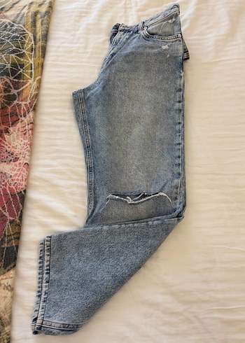 Mavi Düğmeli Loose Fit Kadın Kot Pantolon beden 25/27 - Görsel 5