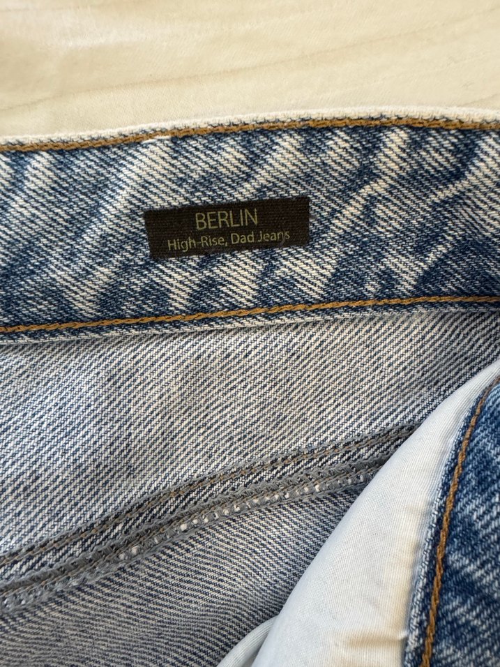 Mavi Düğmeli Loose Fit Kadın Kot Pantolon beden 25/27 - Görsel 2