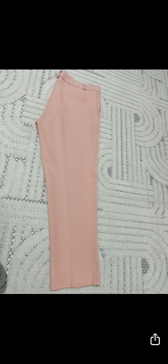 Purda pembe bilek boy kumaş pantolon 38 - Görsel 2