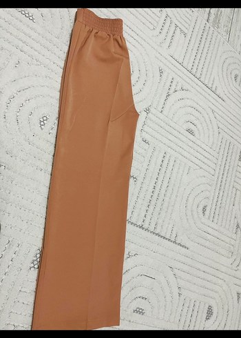 Koyu pudra pembe lastikli bol paça kumaş pantolon 36/38 - Görsel 2