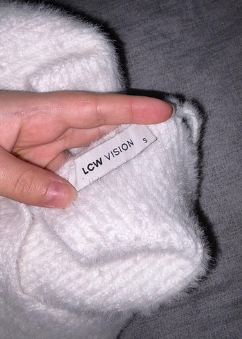 yünlü beyaz bluz - Görsel 5