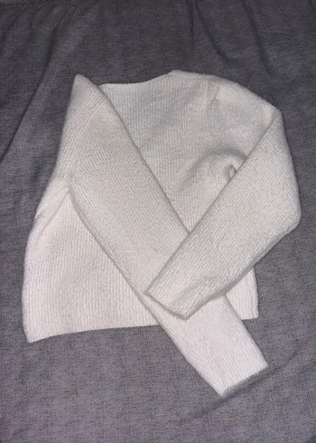 yünlü beyaz bluz - Görsel 4