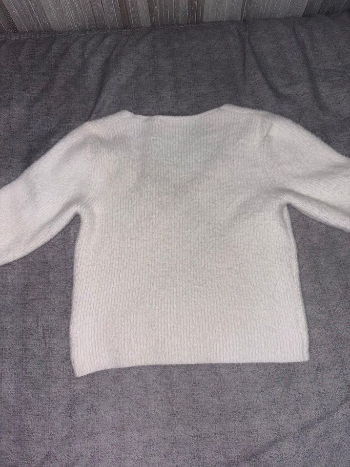 yünlü beyaz bluz - Görsel 2