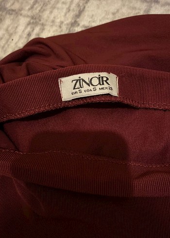 Kadın Bordo Midi Drapeli Etek - Görsel 3