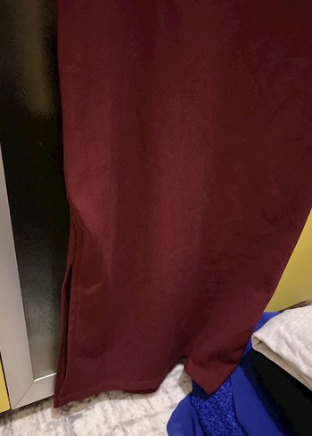 Kadın Bordo Midi Drapeli Etek - Görsel 4