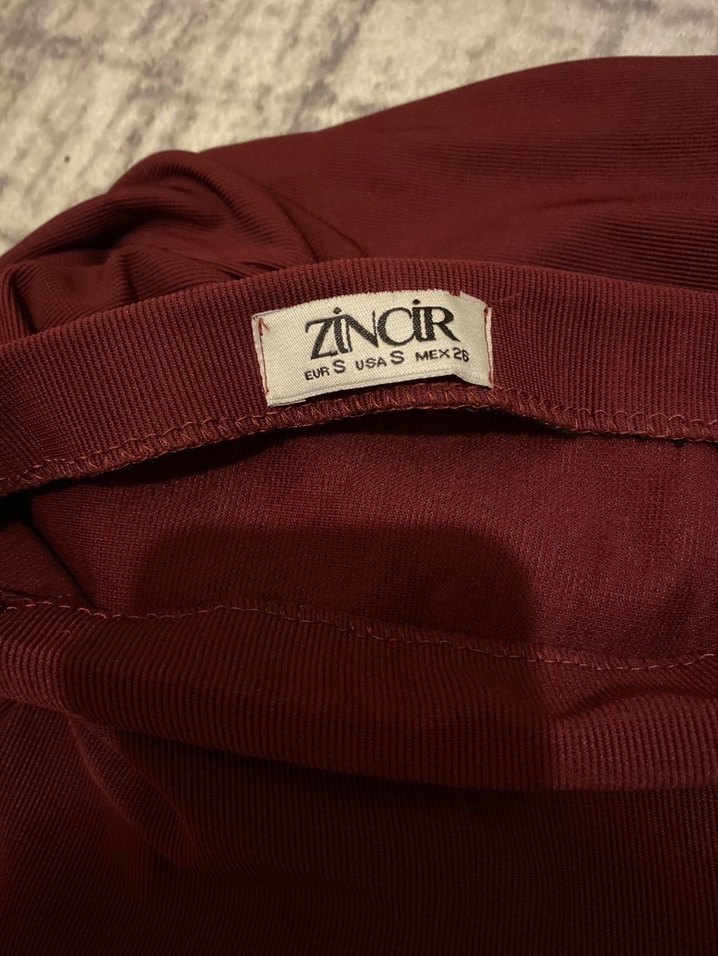 Kadın Bordo Midi Drapeli Etek - Görsel 3