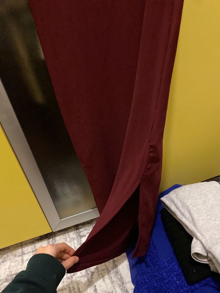 Kadın Bordo Midi Drapeli Etek - Görsel 2