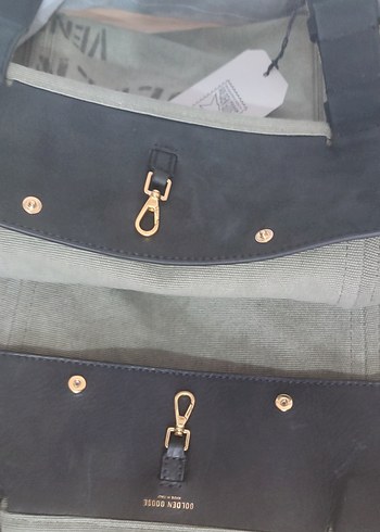 Golden Goose Bedrucker Haki Kadın Çanta - Görsel 6