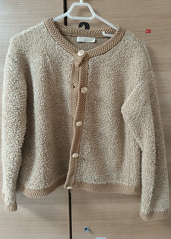 Bej Örgü Kadın Hırka Uzun Kollu - Görsel 2