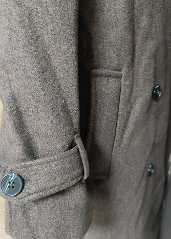 kadın Kahverengi uzun kaban oversize - Görsel 4