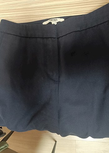 Koton Düğmeli Lacivert Kadın Kumaş Pantolon - Görsel 2