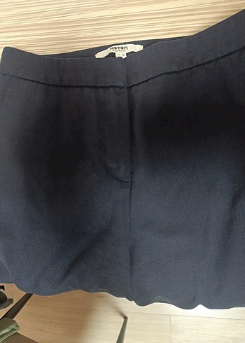 Koton Düğmeli Lacivert Kadın Kumaş Pantolon - Görsel 3