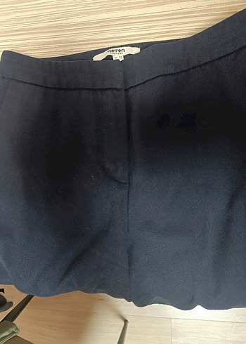 Koton Düğmeli Lacivert Kadın Kumaş Pantolon - Görsel 4