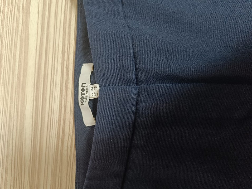 Koton Düğmeli Lacivert Kadın Kumaş Pantolon - Görsel 5